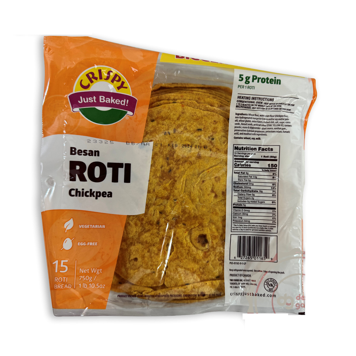 627265011659.jpg Crispy Besan Roti 15 Pack - Image 1